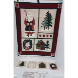 Fabric "Christmas Wall Hanging" Quilt Panel  plus 4 Blocks & instructions  1990s